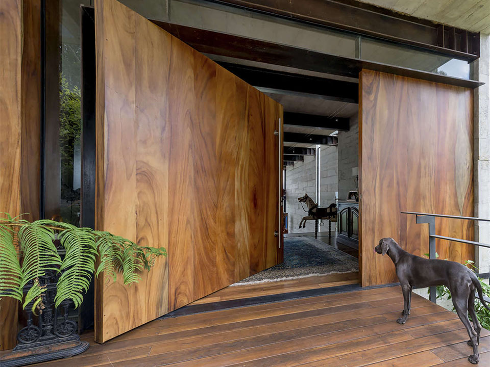 Wooden outdoor doors